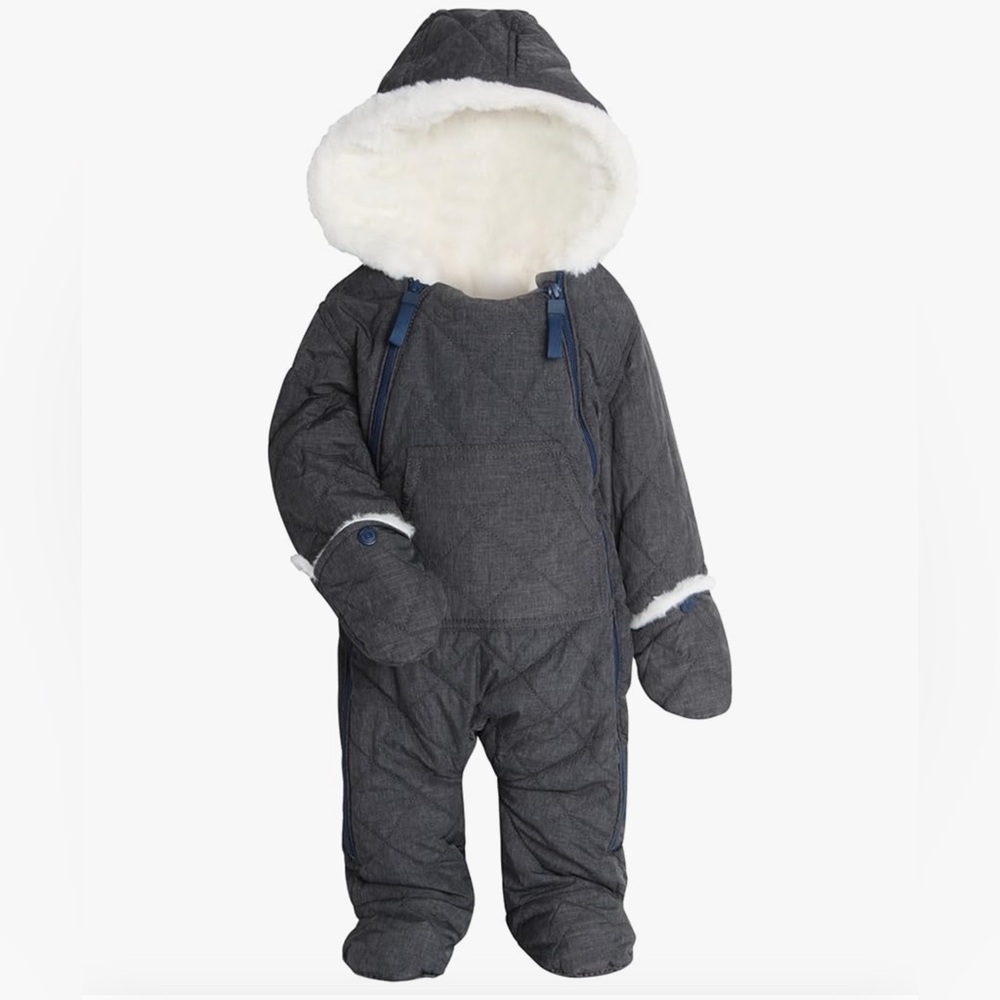 New - Urban Republic Charcoal Baby Boys Snowsuit